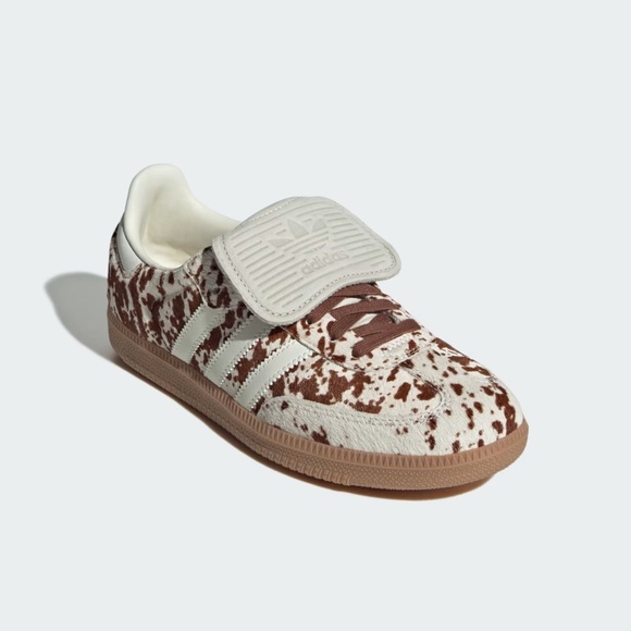 adidas Samba LT Cow-Print Sneakers in White and Brown - Picture 2 of 8